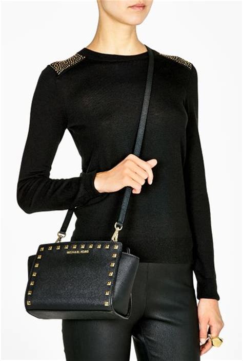 michael michael kors selma medium messenger crossbody bag|Michael Kors large selma bag.